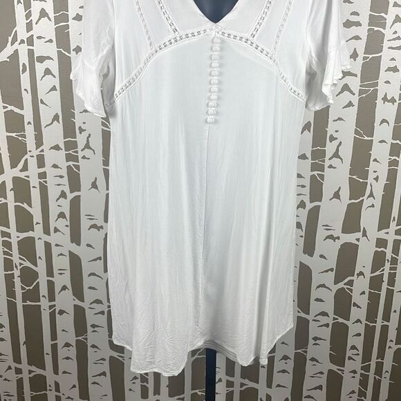 Blue Rain Boho Tunic Mini Babydoll Dress M - Picture 6 of 8